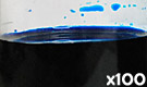 「食用青色1号 ブリリアントブルーFCF」の水溶希釈例（100倍）