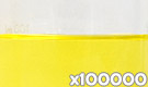 「クロシンP-1900（クチナシ黄色素）」の水溶希釈例（100000倍）