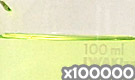 「化粧品用色素 緑色204号 ピラニンコンク」の水溶希釈例（100000倍）