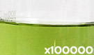 「食用色素製剤 挽茶色」の水溶希釈例（100000倍）