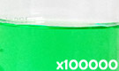 「食用色素製剤 メロン色」の水溶希釈例（100000倍）