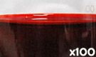 「食用赤色102号 ニューコクシン」の水溶希釈例（100倍）