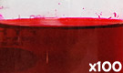 「化粧品用色素 赤色104号(1) フロキシンB」の水溶希釈例（100倍）