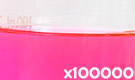「化粧品用色素 赤色104号(1) フロキシンB」の水溶希釈例（100000倍）