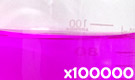 「食用赤色105号 ローズベンガル」の水溶希釈例（100000倍）