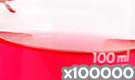 「化粧品用色素 赤色2号 アマランス」の水溶希釈例（100000倍）