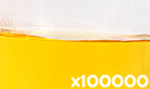 「食用色素製剤 うに色 SS-8」の水溶希釈例（100000倍）