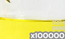 「化粧品用色素 黄色4号 タートラジン」の水溶希釈例（100000倍）
