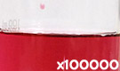 「食用色素製剤 ぶどう色」の水溶希釈例（100000倍）