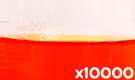 「食用色素製剤 金茶色SN-8」の水溶希釈例（10000倍）