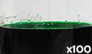 「食用色素製剤 メロングリーンT色」の水溶希釈例（100倍）